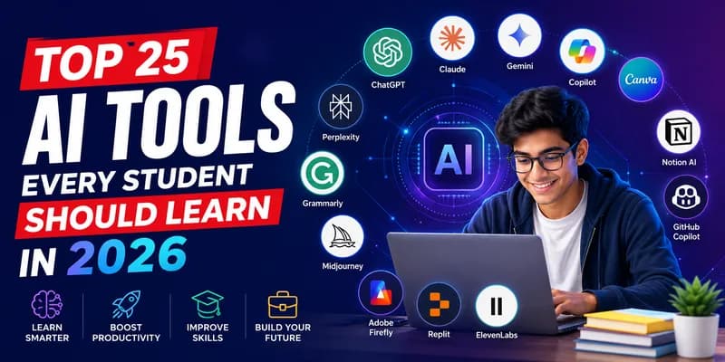 Top 25 AI Tools Every Student Should Learn in 2026
